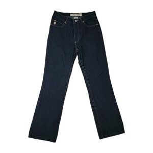 GUESS JEANS VINTAGE WOMENS DARK BLUE SLIM STRAIGHT HIGH RISE JEANS SIZE 28